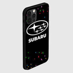 Чехол для iPhone 12 Pro Subaru конфети, цвет: 3D-черный — фото 2