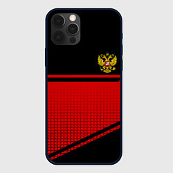 Чехол для iPhone 12 Pro Россия герб геометрия, цвет: 3D-черный