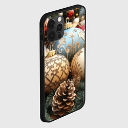 Чехол для iPhone 12 Pro Большие новогодние шары, цвет: 3D-черный — фото 2