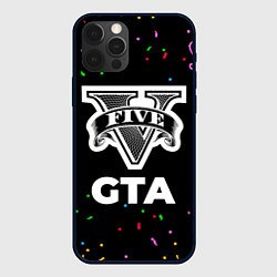 Чехол для iPhone 12 Pro GTA конфети, цвет: 3D-черный