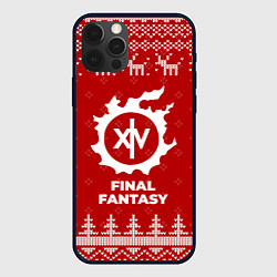 Чехол для iPhone 12 Pro Новогодний Final Fantasy с оленями, цвет: 3D-черный