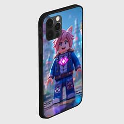 Чехол для iPhone 12 Pro Roblox pink hair, цвет: 3D-черный — фото 2