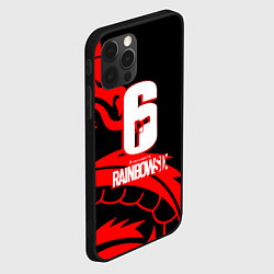 Чехол для iPhone 12 Pro Rainbow six dragon fire logo, цвет: 3D-черный — фото 2