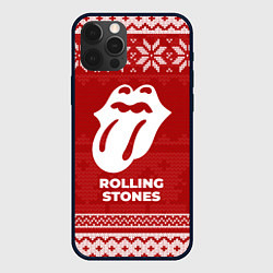 Чехол для iPhone 12 Pro Новогодний Rolling Stones, цвет: 3D-черный