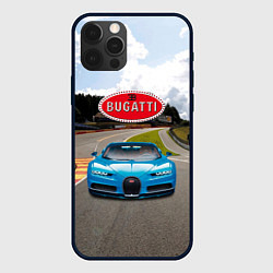 Чехол iPhone 12 Pro Bugatti - motorsport racing route