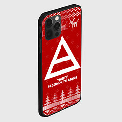 Чехол для iPhone 12 Pro Новогодний Thirty Seconds to Mars с оленями, цвет: 3D-черный — фото 2