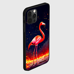 Чехол для iPhone 12 Pro Фламинго в огне, цвет: 3D-черный — фото 2
