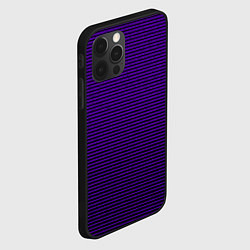 Чехол для iPhone 12 Pro Фиолетовый текстурированный в чёрную полоску, цвет: 3D-черный — фото 2