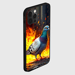 Чехол для iPhone 12 Pro Голубь в огне, цвет: 3D-черный — фото 2