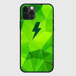 Чехол для iPhone 12 Pro AC DC green poly, цвет: 3D-черный