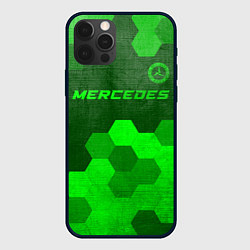 Чехол для iPhone 12 Pro Mercedes - green gradient посередине, цвет: 3D-черный