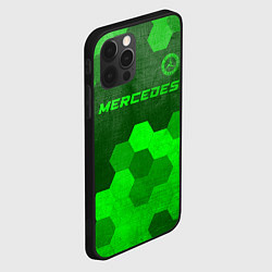 Чехол для iPhone 12 Pro Mercedes - green gradient посередине, цвет: 3D-черный — фото 2