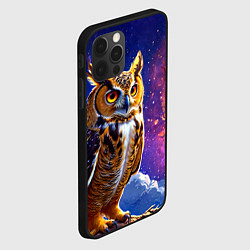 Чехол для iPhone 12 Pro Сова в космосе, цвет: 3D-черный — фото 2