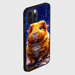 Чехол для iPhone 12 Pro Морская свинка в космосе, цвет: 3D-черный — фото 2