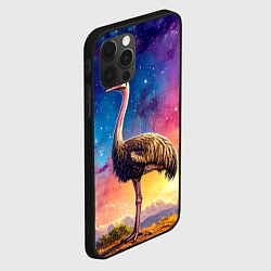Чехол для iPhone 12 Pro Страус и звездное небо, цвет: 3D-черный — фото 2