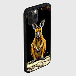 Чехол для iPhone 12 Pro Кенгуру на черном, цвет: 3D-черный — фото 2