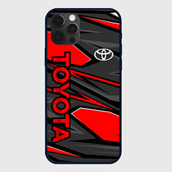 Чехол для iPhone 12 Pro Toyota - красная абстракция, цвет: 3D-черный