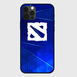 Чехол для iPhone 12 Pro Dota blue poly, цвет: 3D-черный