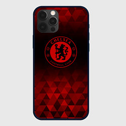 Чехол для iPhone 12 Pro Chelsea red poly, цвет: 3D-черный