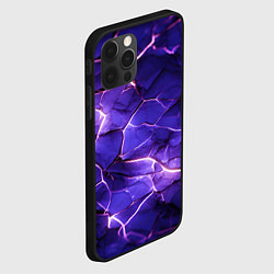 Чехол для iPhone 12 Pro Фиолетовая разбитая текстура, цвет: 3D-черный — фото 2