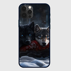 Чехол для iPhone 12 Pro Love wolfs, цвет: 3D-черный