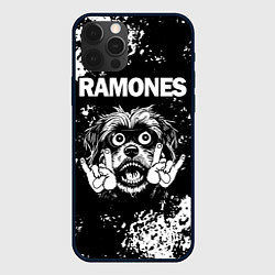 Чехол для iPhone 12 Pro Ramones рок пес, цвет: 3D-черный