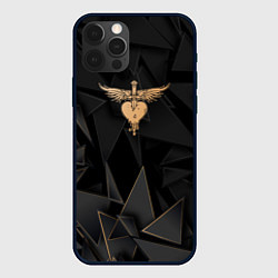 Чехол для iPhone 12 Pro Bon Jovi golden poly, цвет: 3D-черный