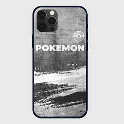 Чехол для iPhone 12 Pro Pokemon - grey gradient посередине, цвет: 3D-черный