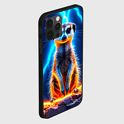 Чехол для iPhone 12 Pro Сурикат и удар молнии, цвет: 3D-черный — фото 2