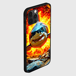 Чехол для iPhone 12 Pro Акула в огне, цвет: 3D-черный — фото 2