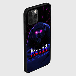Чехол для iPhone 12 Pro Россия агрессивный медведь, цвет: 3D-черный — фото 2