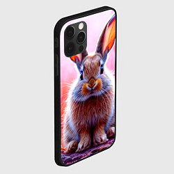 Чехол для iPhone 12 Pro Зайчик в розовом, цвет: 3D-черный — фото 2