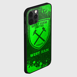 Чехол для iPhone 12 Pro West Ham - green gradient, цвет: 3D-черный — фото 2