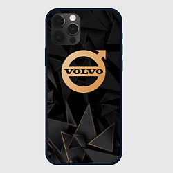 Чехол для iPhone 12 Pro Volvo golden poly, цвет: 3D-черный