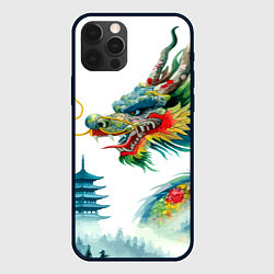 Чехол iPhone 12 Pro Japanese watercolor dragon - art