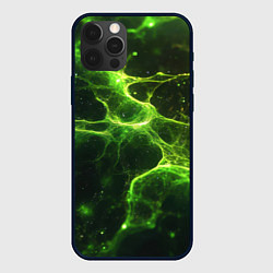 Чехол iPhone 12 Pro Зеленые волокна текстура
