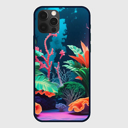 Чехол для iPhone 12 Pro Морские растения, цвет: 3D-черный