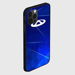 Чехол для iPhone 12 Pro Chery blue poly, цвет: 3D-черный — фото 2