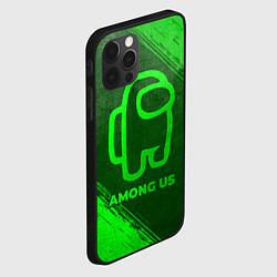 Чехол для iPhone 12 Pro Among Us - green gradient, цвет: 3D-черный — фото 2