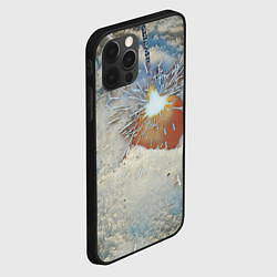 Чехол для iPhone 12 Pro Искрящийся мандарин на снегу, цвет: 3D-черный — фото 2