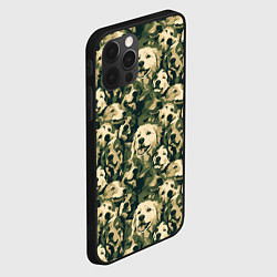 Чехол для iPhone 12 Pro Камуфляжные собаки, цвет: 3D-черный — фото 2