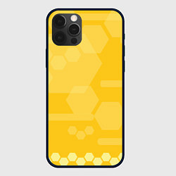 Чехол для iPhone 12 Pro Геометрические фигуры желтые, цвет: 3D-черный