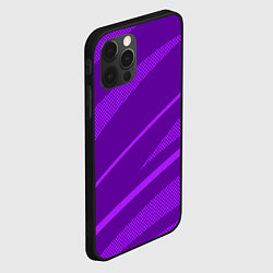 Чехол для iPhone 12 Pro Фиолетовый однотонный абстракция с полосой, цвет: 3D-черный — фото 2