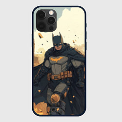 Чехол iPhone 12 Pro Бэтмен и разрушенный город