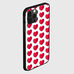 Чехол для iPhone 12 Pro Сердца паттерн, цвет: 3D-черный — фото 2
