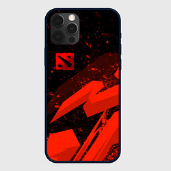 Чехол для iPhone 12 Pro Dota 2 - красные брызги, цвет: 3D-черный