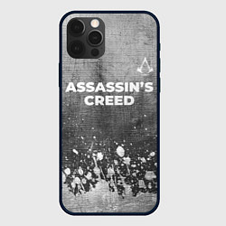 Чехол для iPhone 12 Pro Assassins Creed - grey gradient посередине, цвет: 3D-черный
