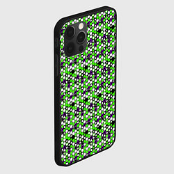 Чехол для iPhone 12 Pro Киберпанк шестиугольники зелёные, цвет: 3D-черный — фото 2