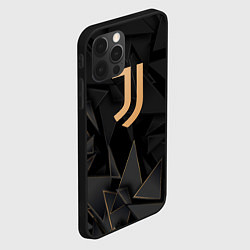 Чехол для iPhone 12 Pro Juventus golden poly, цвет: 3D-черный — фото 2