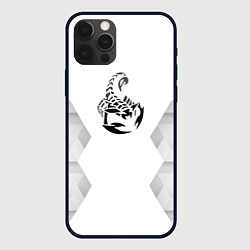 Чехол для iPhone 12 Pro Scorpions white poly, цвет: 3D-черный